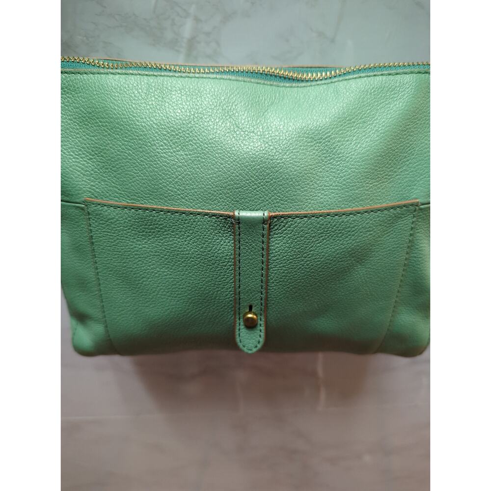Fossil Heritage Green Pebbled Leather Crossbody Bag Travel Lightweight - Picture 4 of 11